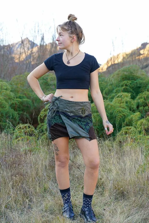 Velvet Short Wrap Skirt