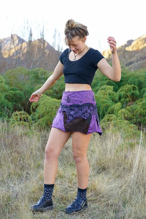 Velvet Short Wrap Skirt
