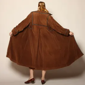 Vintage 70's Cheetahsport Draped Corduroy Trapeze Coat