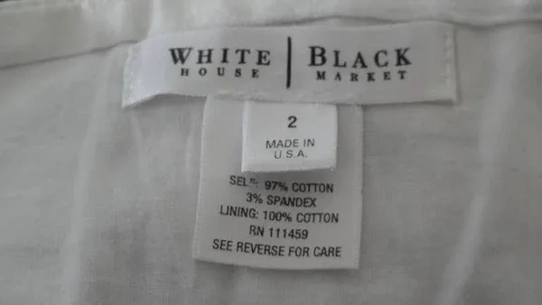 White House Black Market Skirt White/Black Sz 2 (SKU 000243-3)