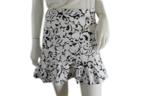 White House Black Market Skirt White/Black Sz 2 (SKU 000243-3)