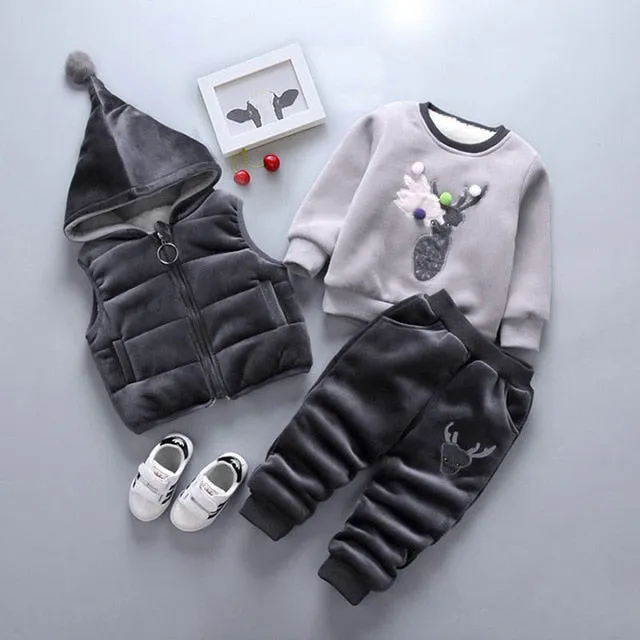 Winter Velvet 3 Piece Set for Infant Girl/ Boy