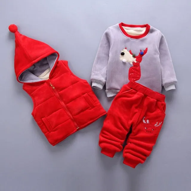 Winter Velvet 3 Piece Set for Infant Girl/ Boy