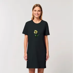 Yellow Flower Organic T-Shirt Dress